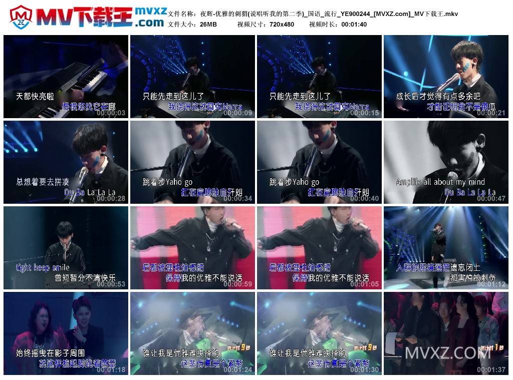 夜辉-优雅的刺猬(说唱听我的第二季)_国语_流行_YE900244